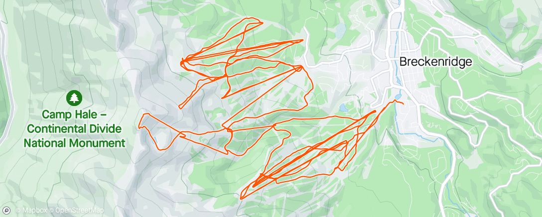 Map of the activity, The one where we walked to the top of peak 8
