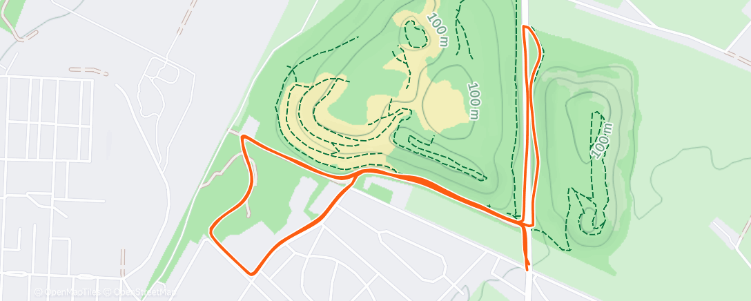 Map of the activity, Course à pied en soirée