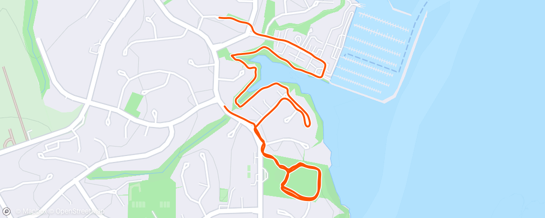 Map of the activity, 2km slow + 3 km push + 1km(+/-) cold down