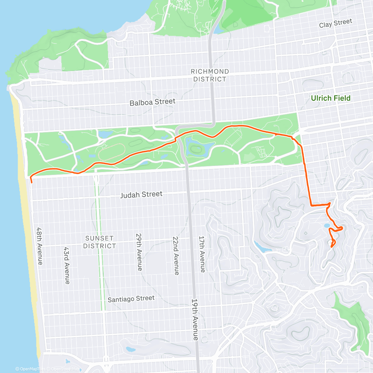 Карта физической активности (Afternoon Run)