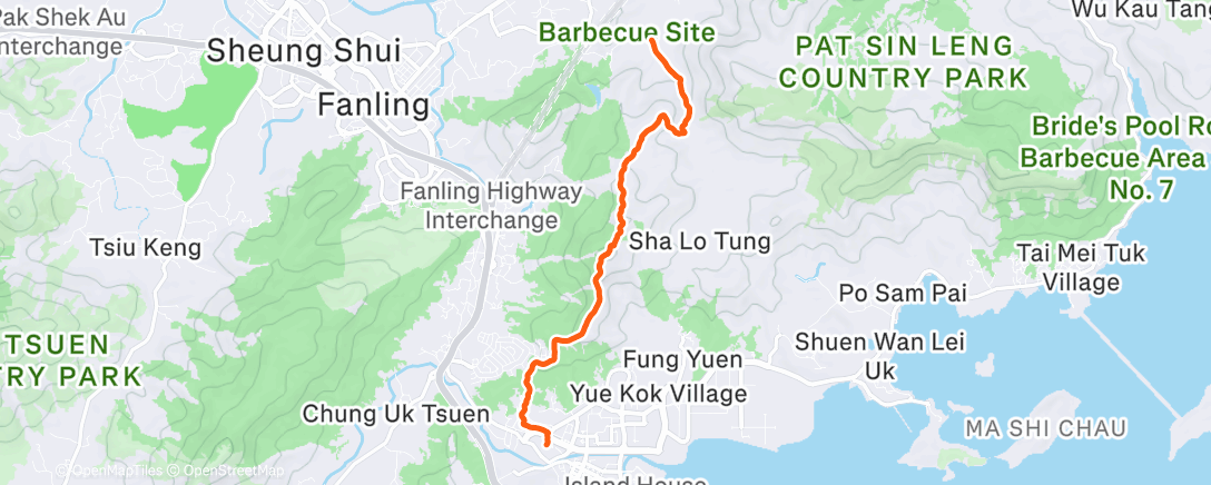 Map of the activity, Lunch Trail Run