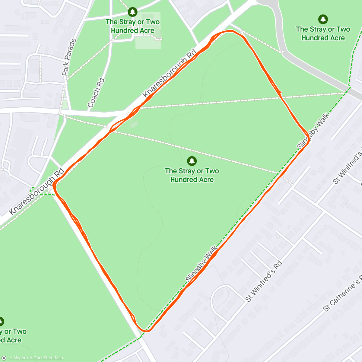「Harrogate Parkrun」活動的地圖