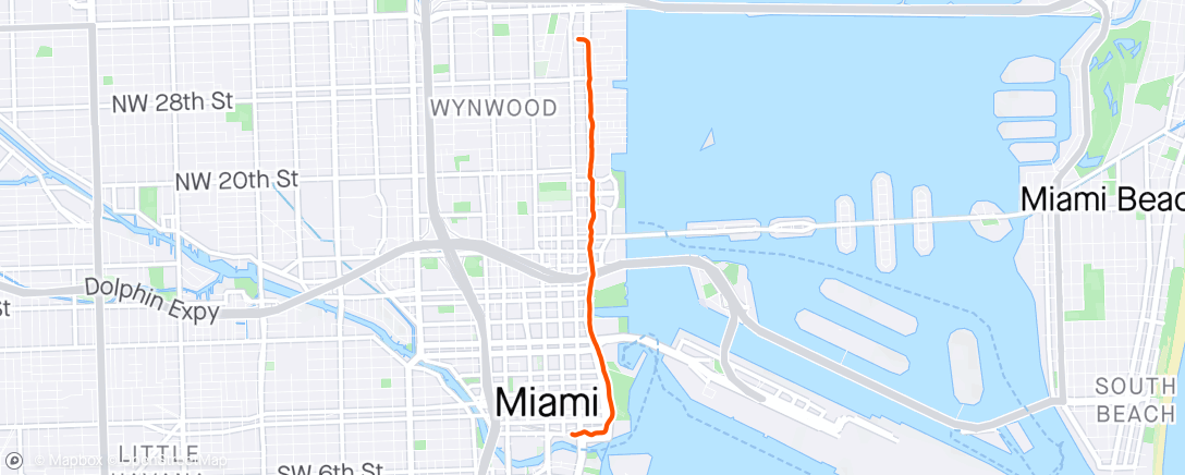 活动地图，Running in Miami. A lot of smells.