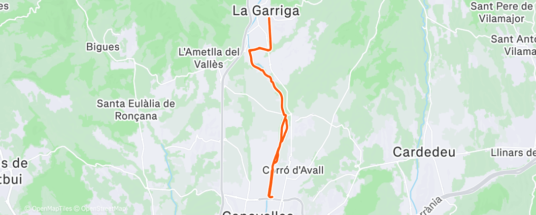 Map of the activity, Gravel with Rita