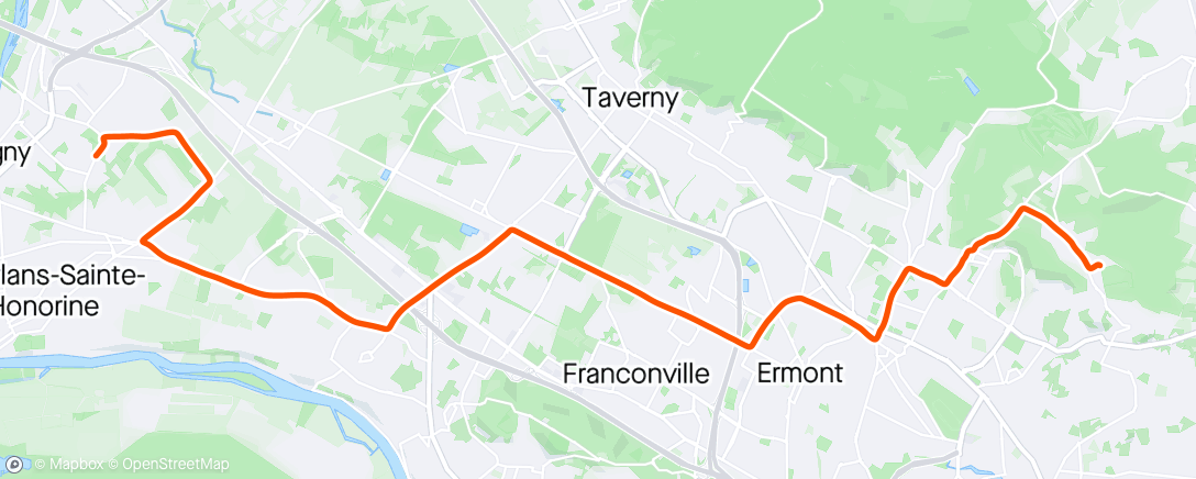 Map of the activity, Retour vélo taf du vendredi
