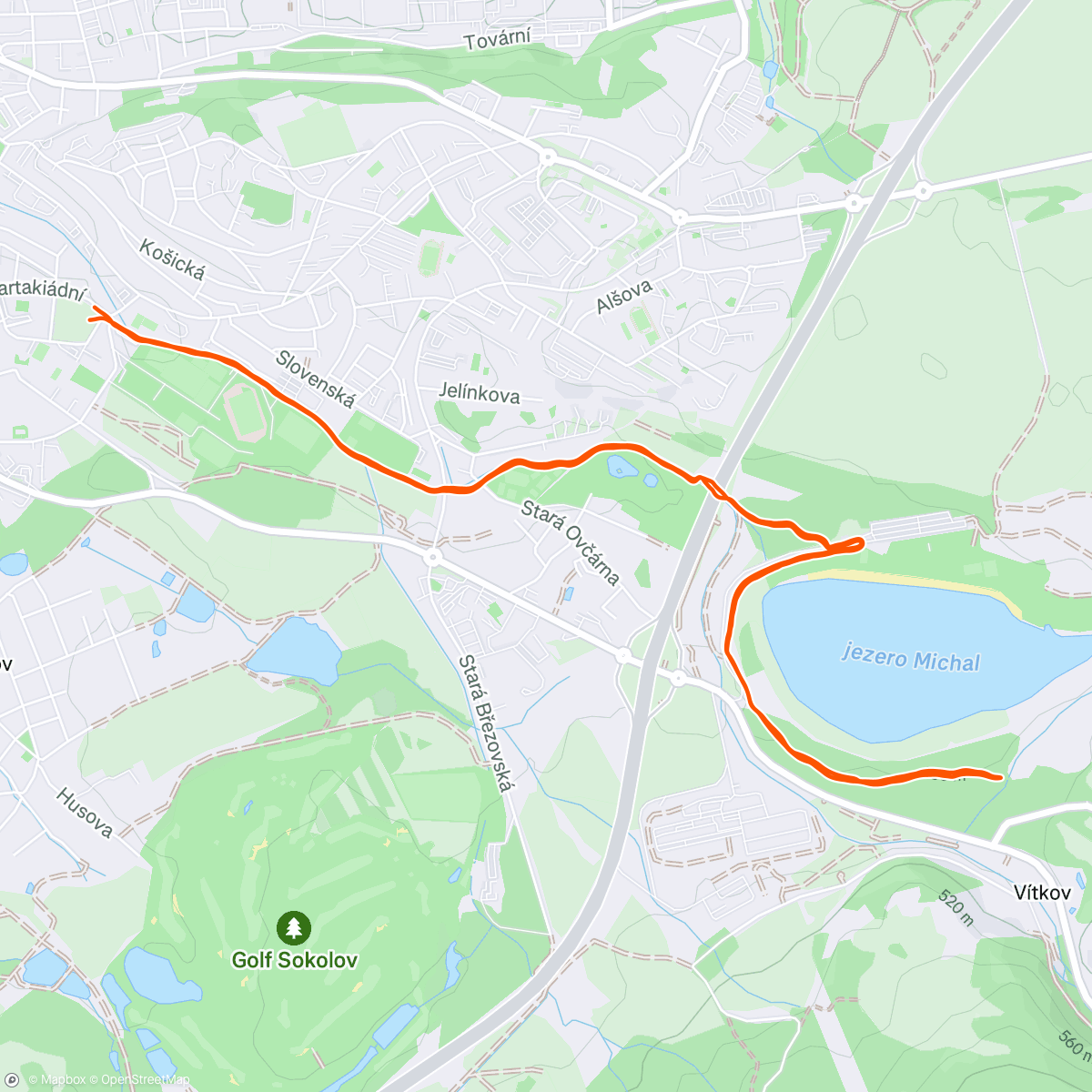 Map of the activity, Afternoon Run