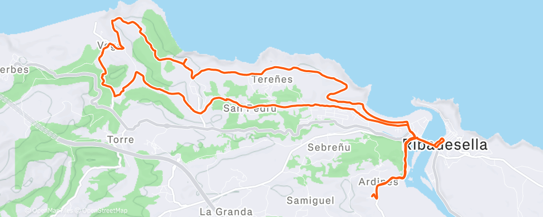 Map of the activity, Paseo por Ribadesella