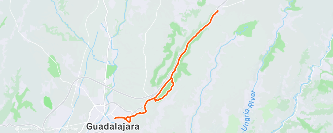 Map of the activity, Bicicleta a la hora del almuerzo