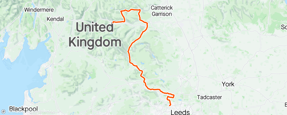 Mapa da atividade, Yorkshire Dales Cycle Way - Part 2