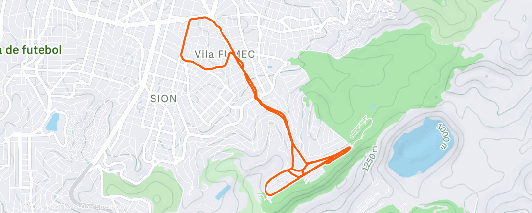Map of the activity, Corrida matinal