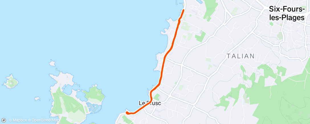 Map of the activity, Course à pied le matin