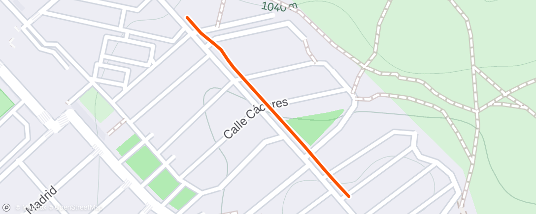 Map of the activity, Carrera de noche