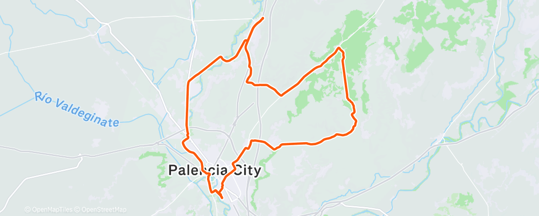 Map of the activity, Bicicleta a la hora del almuerzo