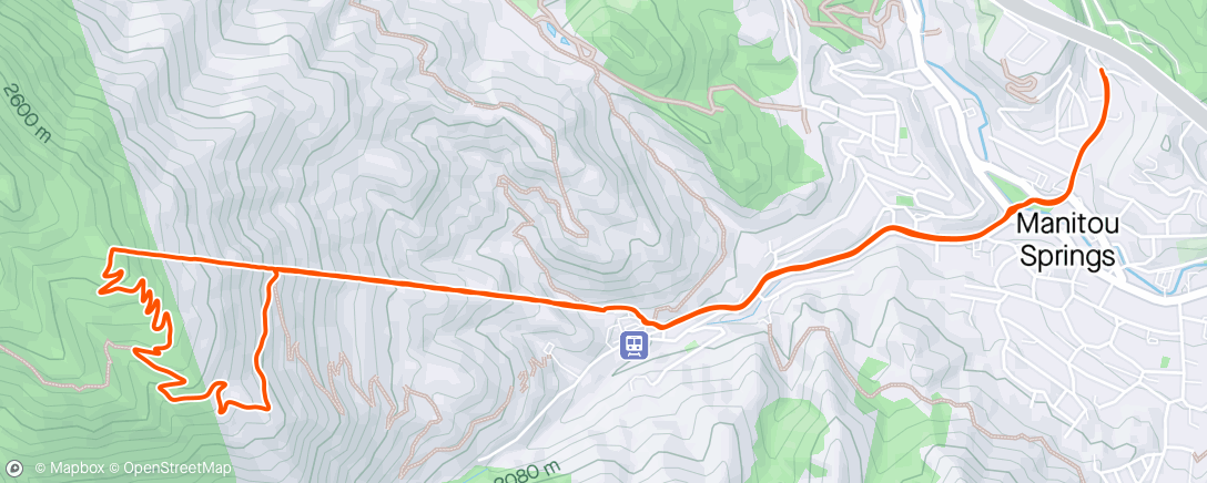 Map of the activity, Incline w/ James & Brad