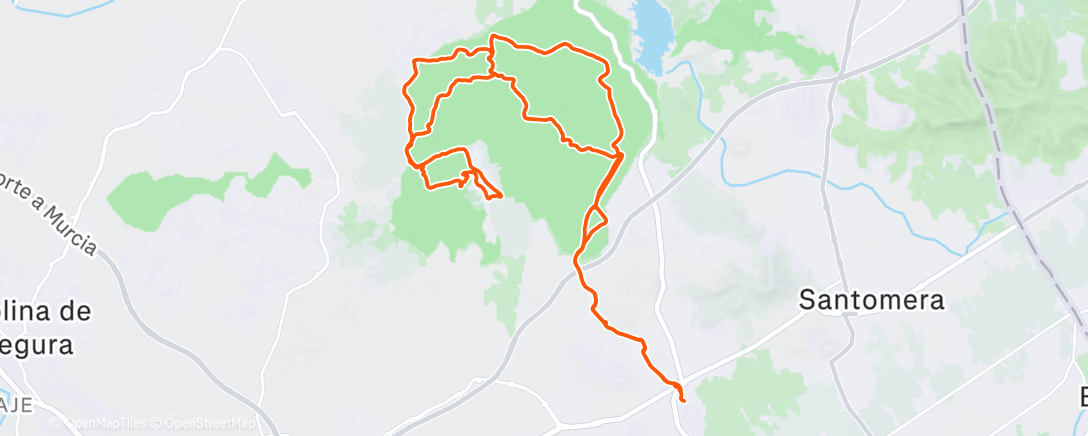 Map of the activity, Bicicleta de montaña a la hora del almuerzo
