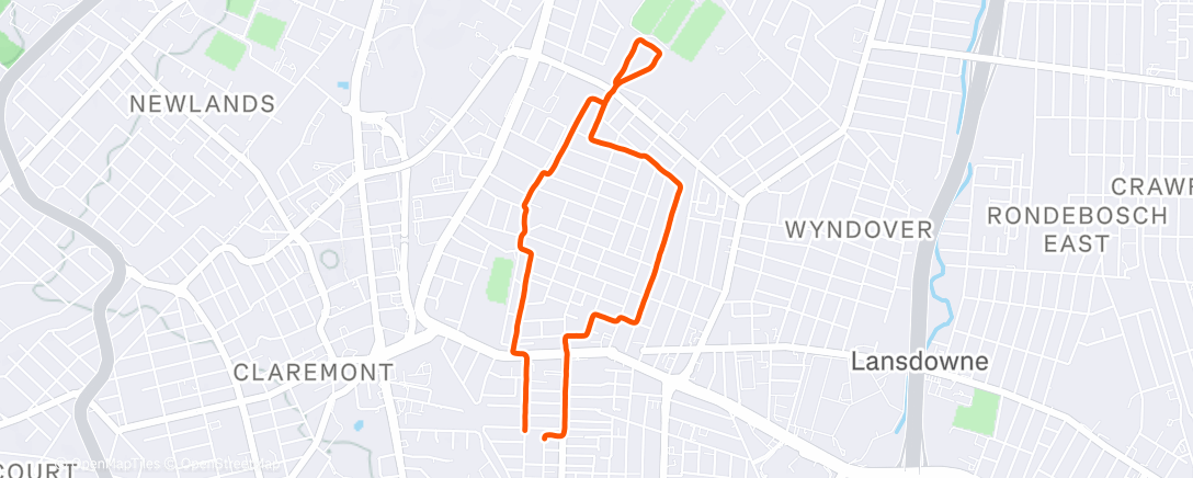 Map of the activity, Morning Run