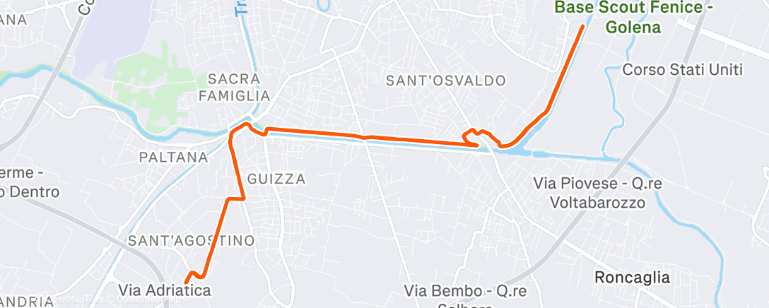 Map of the activity, Morning Run