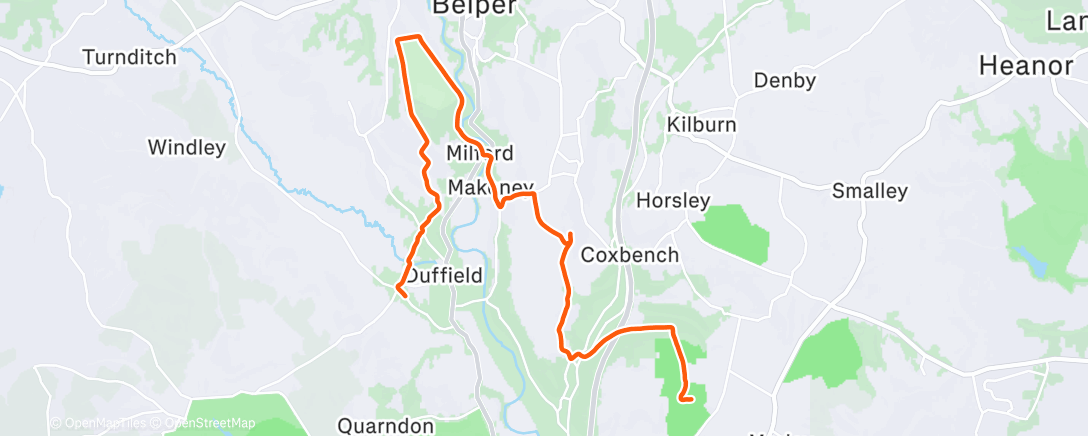 Карта физической активности (Derbyshire hills)