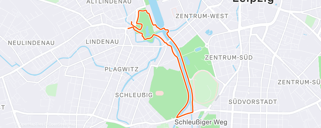 Map of the activity, Lauf am Morgen
