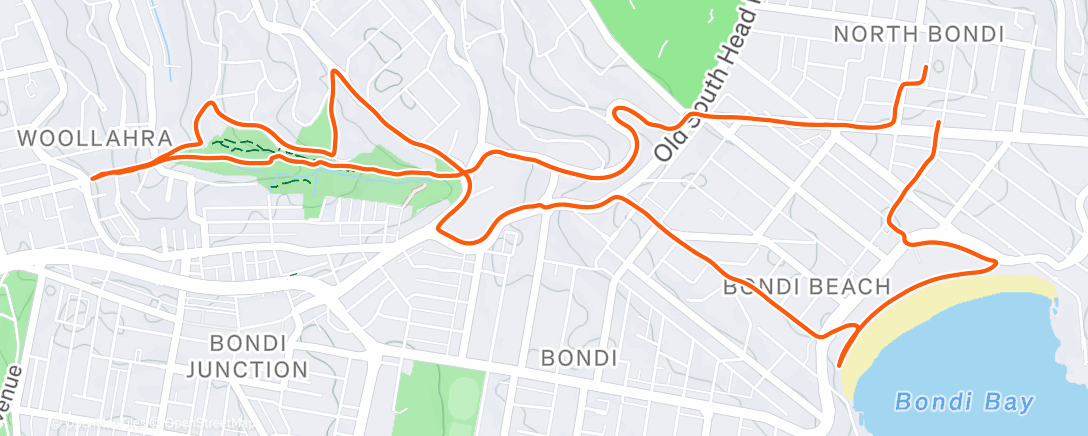 Map of the activity, Afternoon Run
