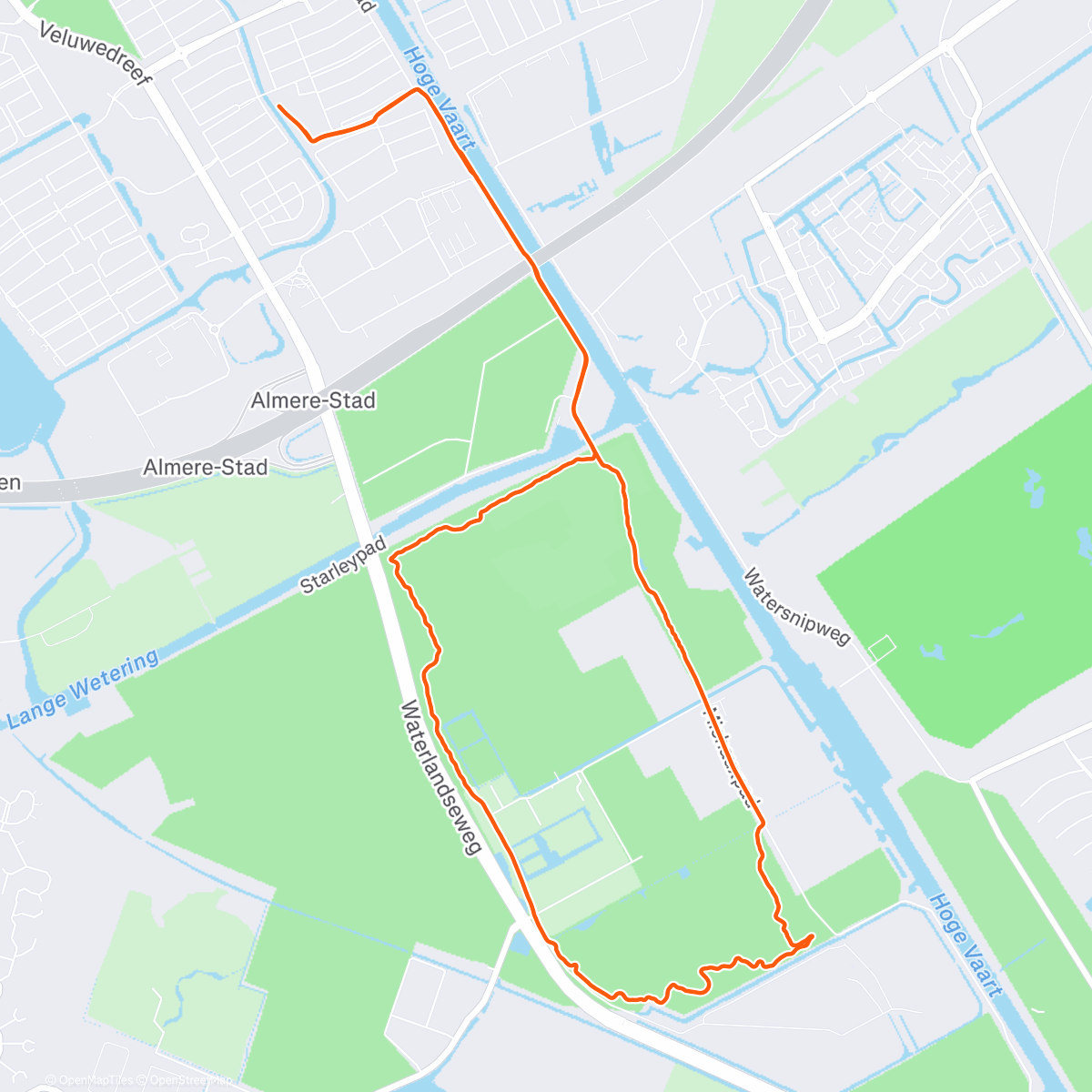 Map of the activity, Group ride with the boys