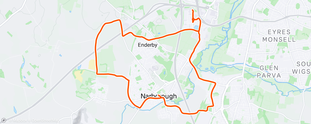 Map of the activity, Loop around Leicester