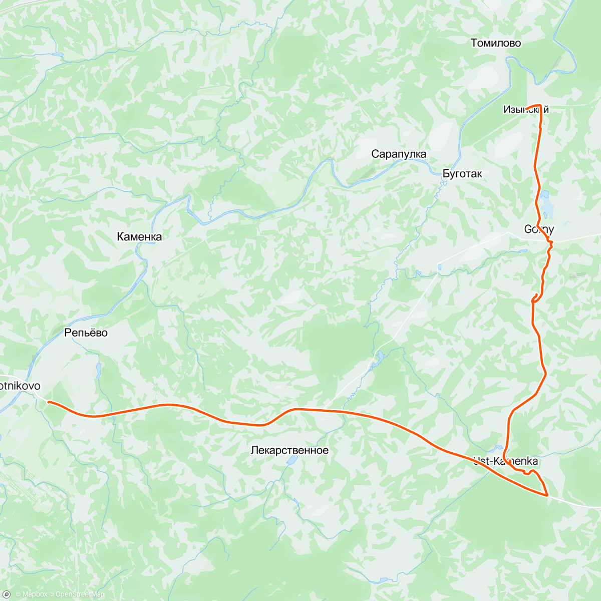 Map of the activity, Гравийный велозаезд (после обеда)