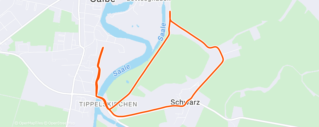 Map of the activity, Lauf am Nachmittag