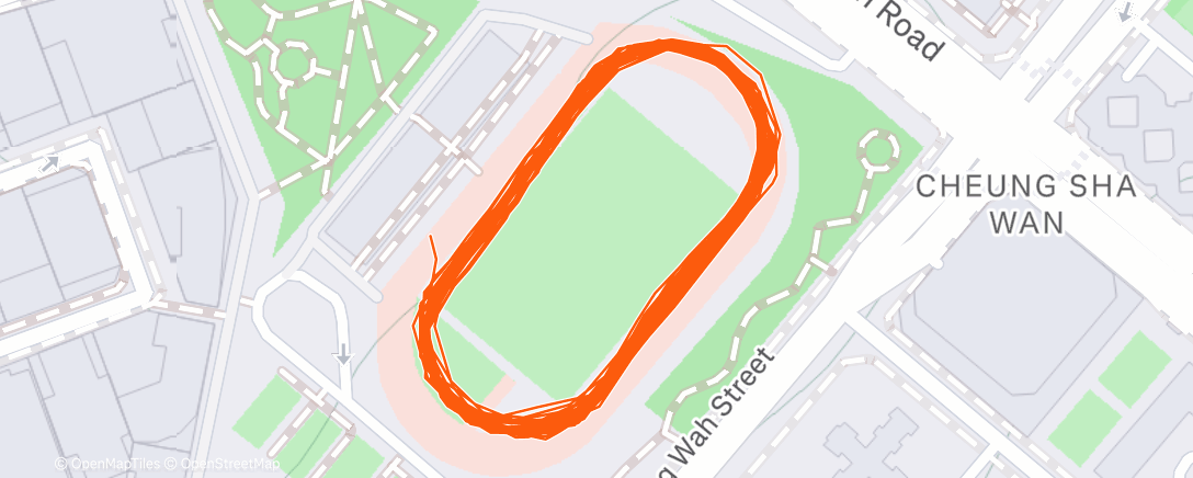 Map of the activity, Evening Run