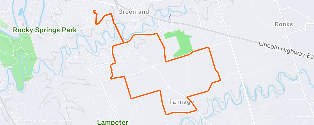 Map of the activity, Lunch Ride