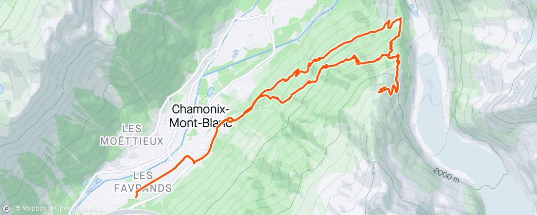 Map of the activity, Chamonix Day 4