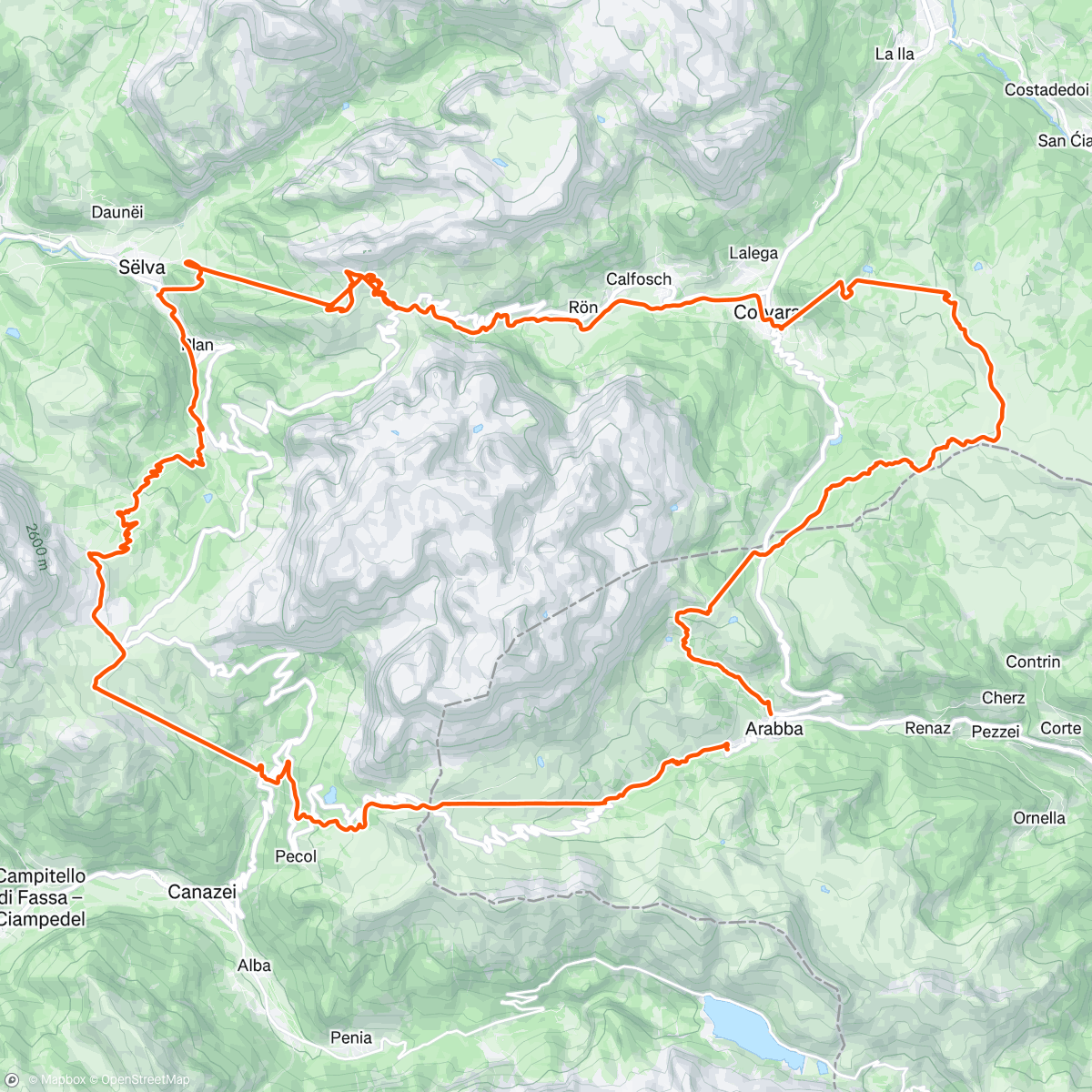 Map of the activity, Dolomiti day 6 - Sellaronda 2