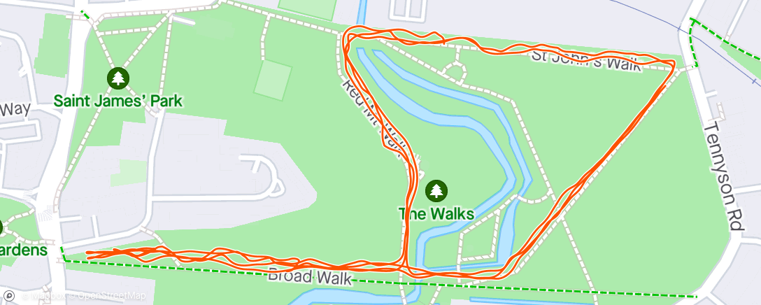Map of the activity, Bridge to 10k course - week 1