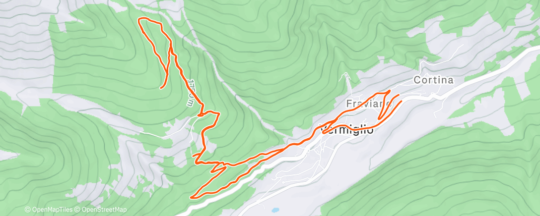 Map of the activity, Sessione di trail running mattutina