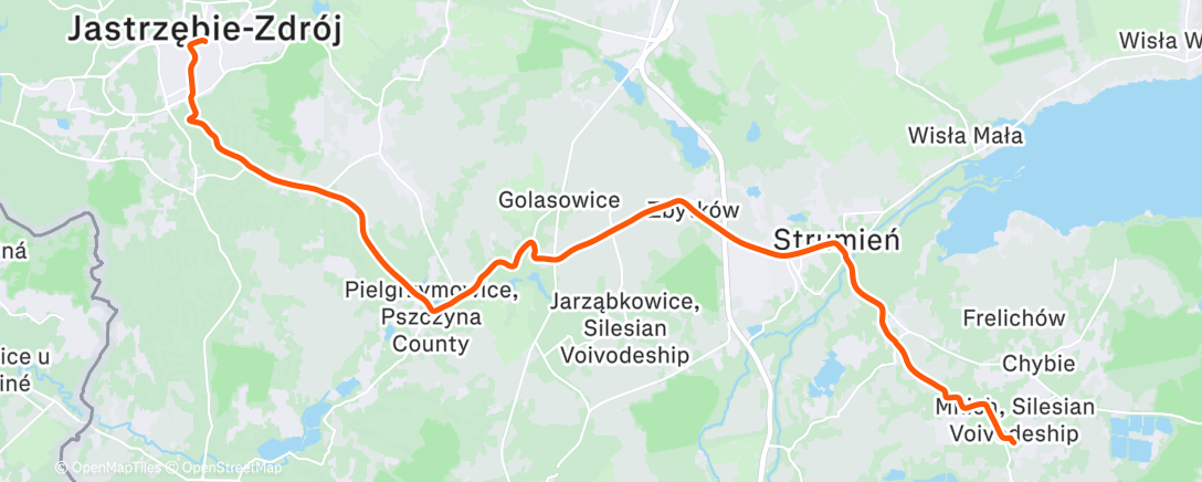 Map of the activity, Evening Ride