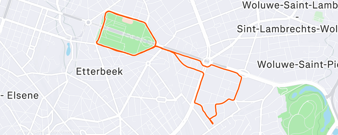 Map of the activity, Afternoon Run