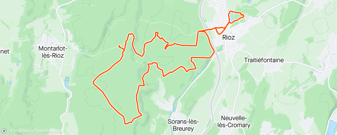 Map of the activity, Rioz Trail
