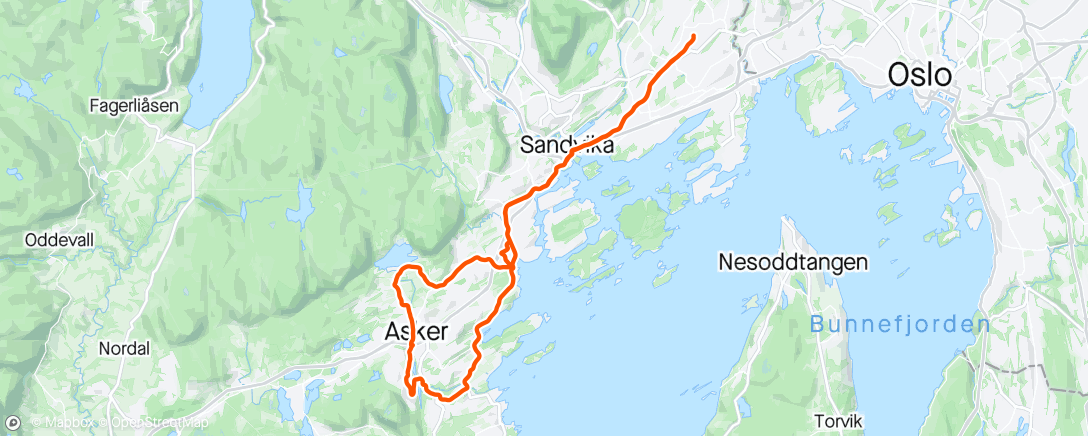 活动地图，Runde ute i Asker