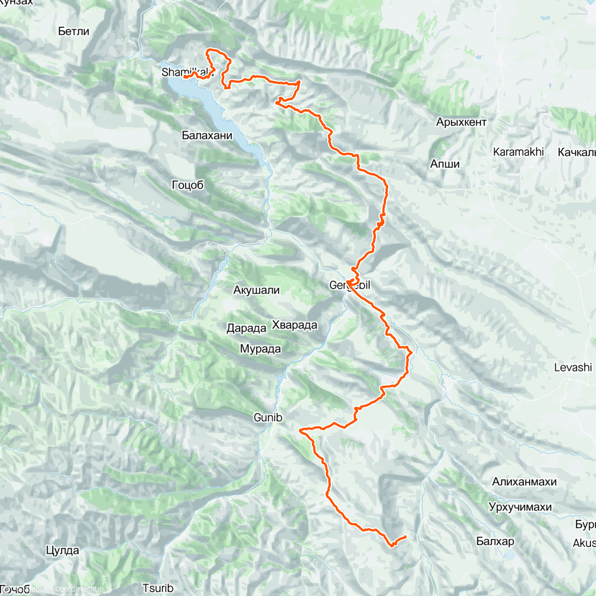 Map of the activity, Dagestan wild trail 120 ultra