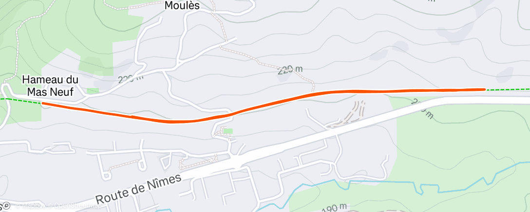Map of the activity, Evening Walk