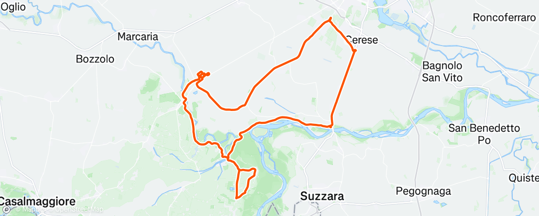 Map of the activity, Pedalata pomeridiana