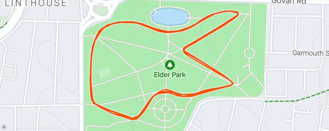 Map of the activity, Elder Park parkrun #42,  parkrun #182