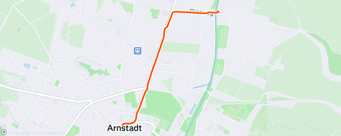Map of the activity, Arnstadt Radfahren am Morgen #ARBEITSWEG