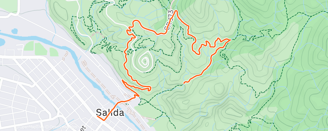Map of the activity, Monday evening run club