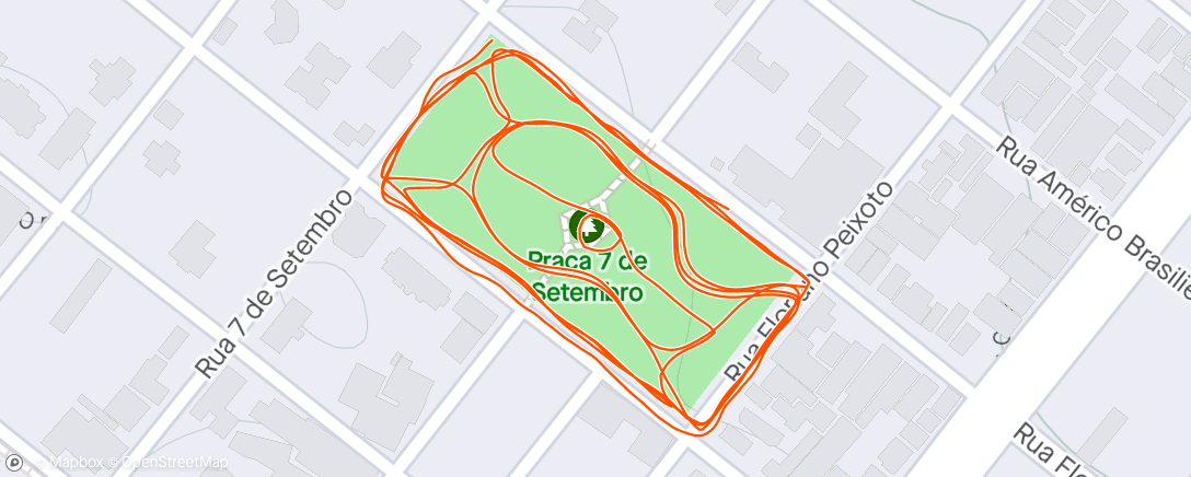 Map of the activity, Corrida na Praça