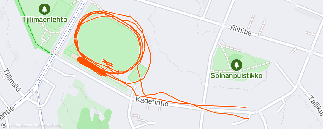 Map of the activity, Morning track