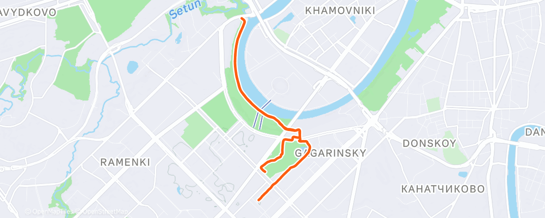 Mapa de la actividad (Ночной забег)