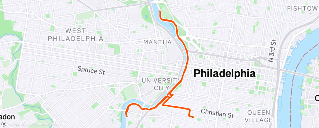 Map of the activity, Afternoon Run