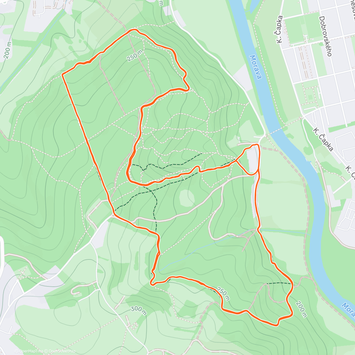 Map of the activity, Tří králový běh - 