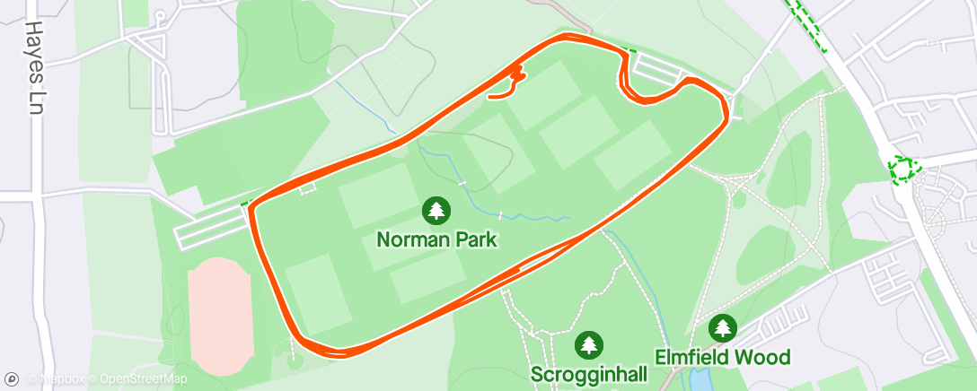 Map of the activity, Bromley parkrun with Steph